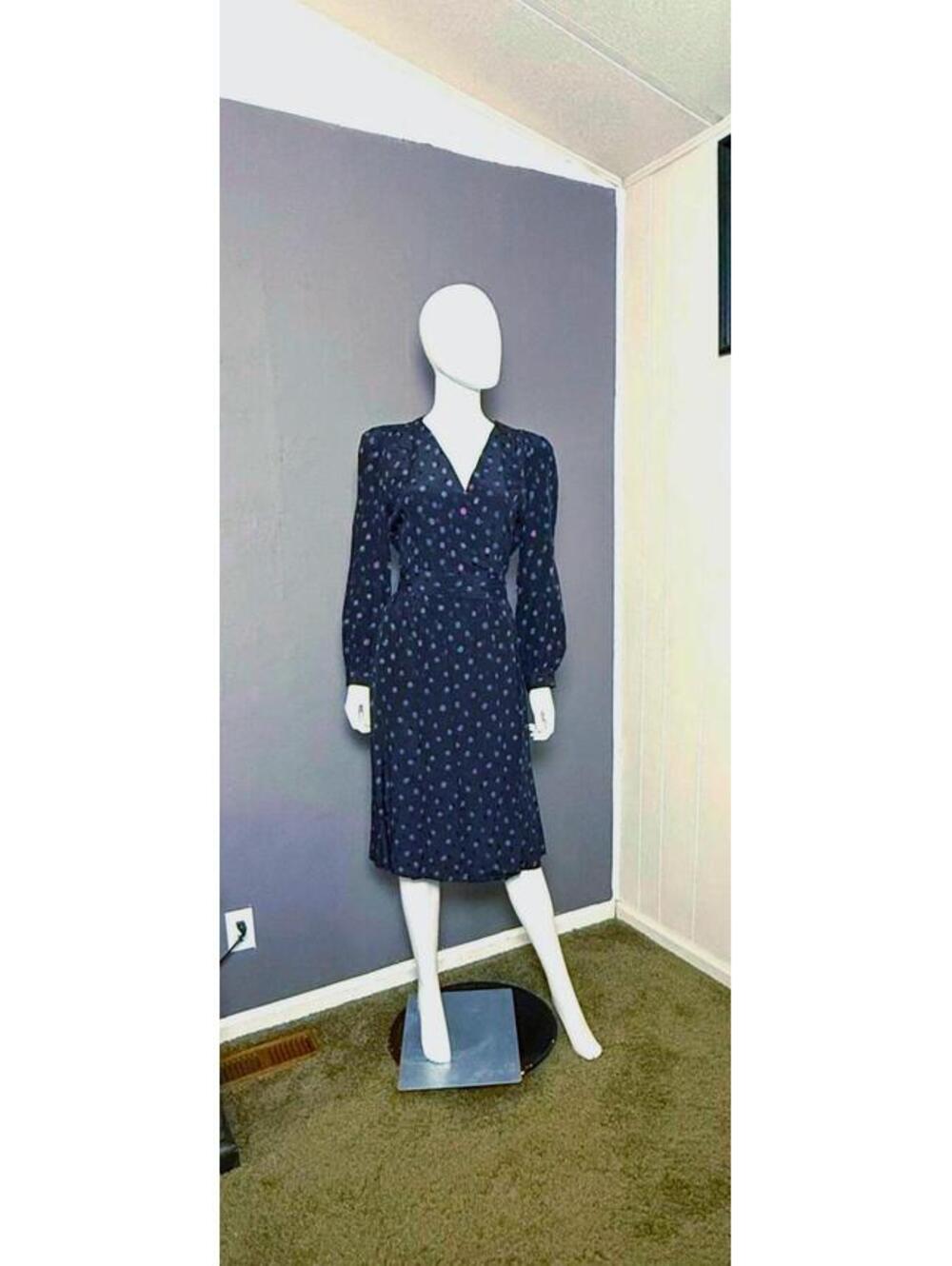 Vintage 1980's Silk Wrap Dress with Belt from Argenti 80s does 40s